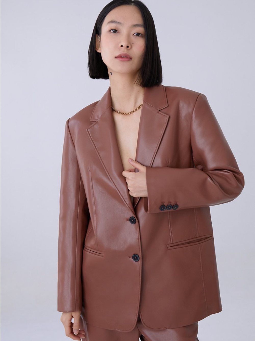 Aritzia Babaton New Agency Vegan Leather Blazer